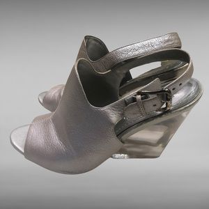 FREE with any other non-discounted item in my closet, silver wedge sandal Sz 7.5